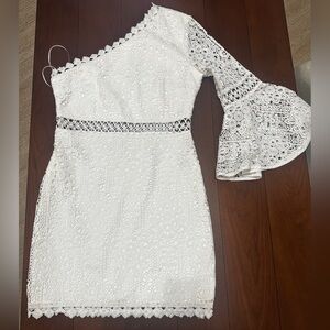 Jaus - White Lace Off-Shoulder Dress